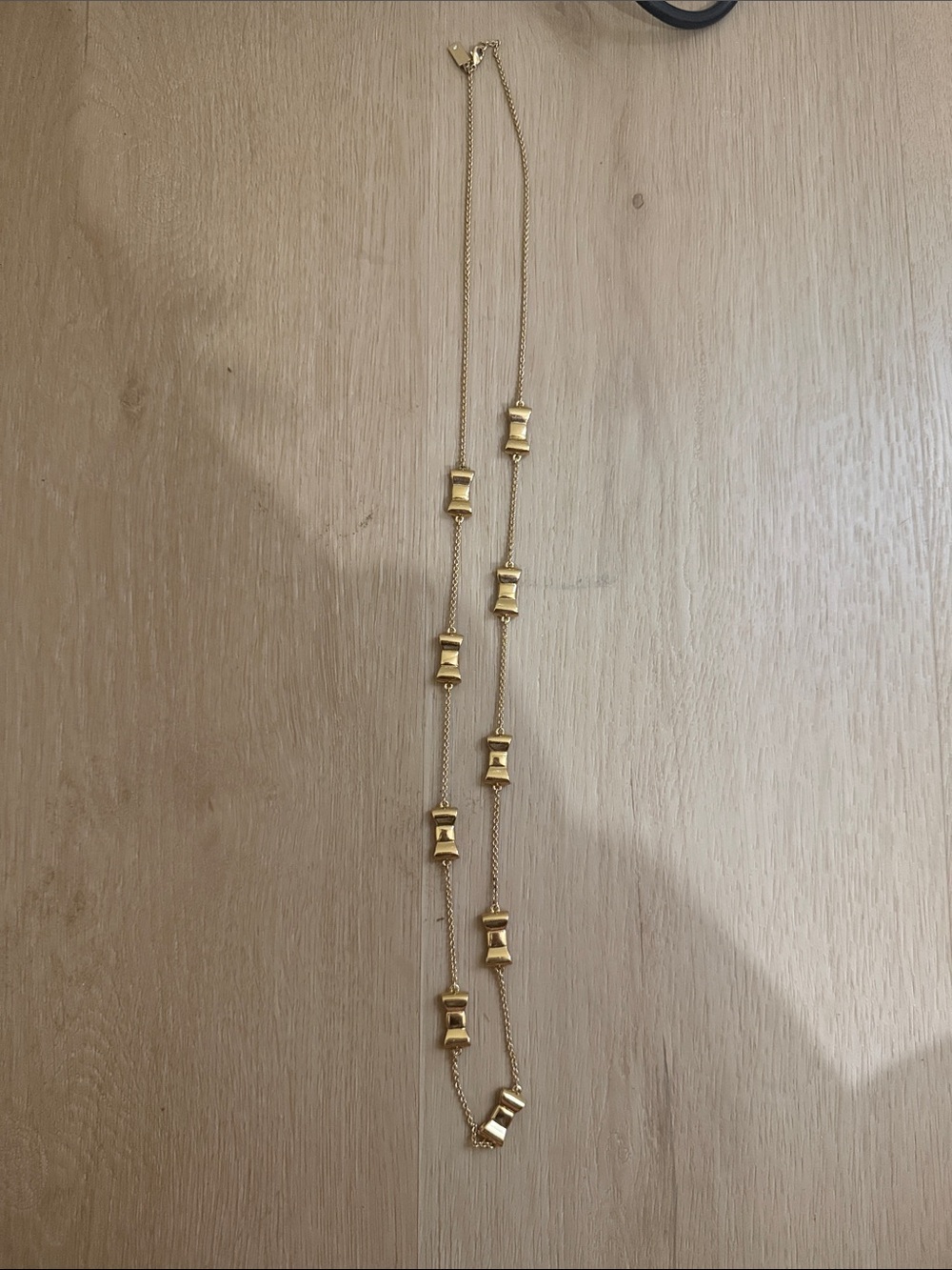 kate spade Gold Sculpted Bead Long Necklace